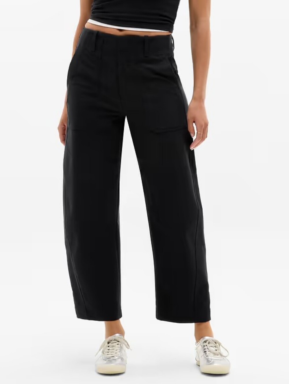 Athleta Skyline High Rise Barrel Leg Pant Womans Size 8 Black New